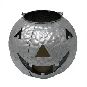 Porte-bougie Jack O Lantern en métal, décoration ronde d'Halloween, résistant à la chaleur, réutilisable, décoration pour la maison - Product Image 1