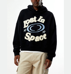 Sudadera con Capucha Personalizada con Impresión 3D en Relieve, Estilo Vintage, Corte Holgado, Tejido Grueso, Fabricante OEM, Sudadera de Felpa de Algodón Pesado - Product Image 5