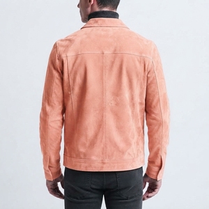 Mens Brown Full Zip Suede Style <b>Jacket</b> Casual Long Sleeve Outerwear <b>Jacket</b> for Everyday and Outdoor Wear - Product Image 2