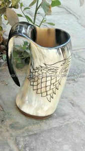 Buffalo OX Horn Beer Viking Vintage Horn Mug à collectionner Corne à boire pour la maison et l'hôtel du fournisseur indien - Product Image 3