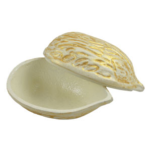 Cuenco de Metal con Forma de Nuez para Frutos Secos, Diseño Interior, Cuenco para Servir con Acabado Pintado para Aperitivos y Dulces - Product Image 3