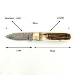 Couteau pliant multifonctionnel à lame droite en acier Damas, qualité industrielle supérieure, personnalisable OEM, portable et tranchant - Product Image 5