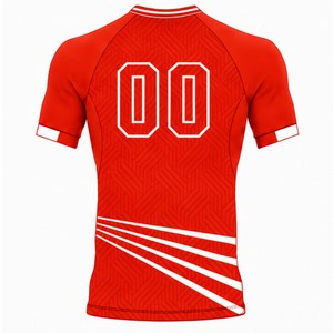 Bright Red Football Jersey <b>Shorts</b> Set Breathable Athletic Team Uniform Training Wear Performance Sports Clothing - Product Image 5