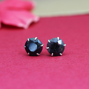 Shiny Stylish Classic Sapphire Stud <b>Earrings</b> <b>925</b> Sterling <b>Silver</b> Gemstone Jewelry for Women and Girls Wear in Wedding Party - Product Image 3