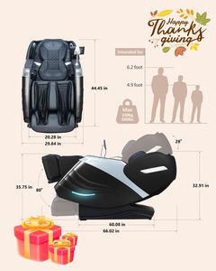 Silla de Masaje de Gravedad Cero, Plegable, Portátil, con Audio Bluetooth, Pedicura 4D, Eléctrica, para Juegos, Masaje Corporal Completo, Control por Voz Inteligente - Product Image 2