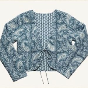 Ethically Made Cotton <b>Ladies</b> Bomber Varsity <b>Jacket</b> Quilted Winter Coat with Beautiful Kalka Paisley Print Short Length XL Size - Product Image 5
