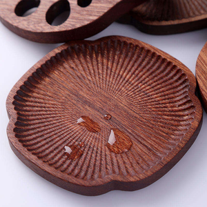 Posavasos de Madera de Nogal y Haya con Forma Irregular Creativa, Suministro de Fábrica, Posavasos de Madera para Bebidas, Café, Té - Product Image 5