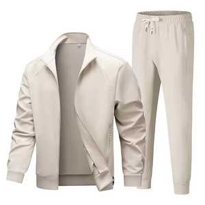 Chándal de Hombre de Color Sólido con Cremallera Completa, Cuello Alto, Manga Larga, Transpirable, Informal, para Otoño, Corte Regular, Material de Poliéster - Product Image 5