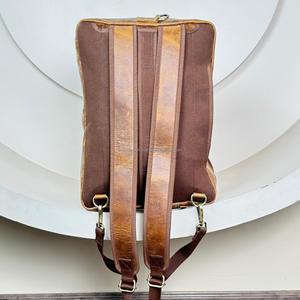 Sac à dos convertible en cuir pleine fleur vintage sac à bandoulière avec compartiment pour ordinateur portable pour les voyages d'affaires et un usage quotidien - Product Image 5