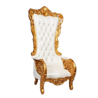Fabriqué en Indonésie Royal King Throne Chairs Chaises à dossier haut pour hôtel et mariage Meubles design de luxe
