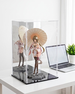 Modern Wholesale <b>Acrylic</b> Display Case Clear Action Figure Models Toy Display Box <b>Mirrored</b> Back Front Door Customized - Product Image 5
