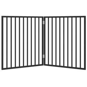 ชุดรั้วกั้นสุนัขไม้ป็อปลาร์สีดำ 2 ชิ้น ขนาด 63 นิ้ว แบบพับได้ - Product Image 4