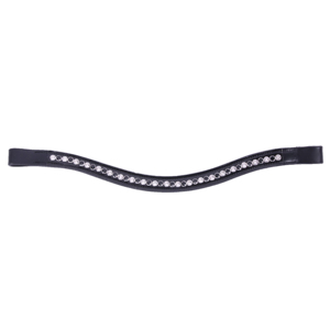 High Quality Black Cow Leather Brow Band with Beautiful Black Sier Crystals Studs Western <b>Equestrian</b> Accessory Horse Product - Product Image 1