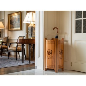 Paragüero de Madera de Nogal Hecho a Mano - Acabado con Pátina Antigua, Diseño Independiente, Aqudus Saleem AS-WN07, Venta al por Mayor - Product Image 2