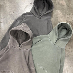 Sudadera con Capucha Corta Unisex, Gris Sólido, Tejido de Algodón, Informal, con Bolsillos, Estilo Otoñal - Product Image 4