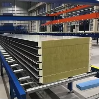 Panneau en acier QCF175 en laine de roche ignifuge et résistant à l'eau avec joint de finition pour la construction de murs extérieurs et de toitures