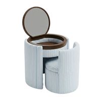 Table de toilette mini vintage de luxe rembourrée avec miroir pliable et armoire intégrée – Fournisseur d'ensembles de meubles de salle de bain