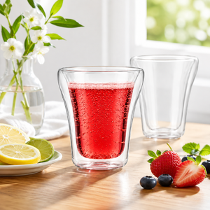 Tasse en verre borosilicate double paroi de 100 ml, faite à la main, sans plomb, isolée, pour café, thé, latte, expresso, réutilisable, en gros - Product Image 5