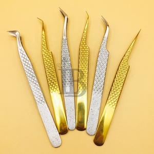 Pince à épiler en or et argent de style nouveau, pince à épiler pour extensions de cils en vison, pince à épiler en acier inoxydable durable, cils, logo personnalisé - Product Image 5