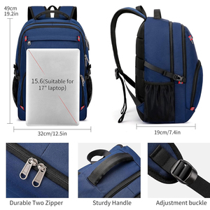 Multi-Functional Oxford Backpack With Adjustable Strap Zipper Closure 20-<b>30L</b> Capacity Unisex Casual Daily Use Solid Color - Product Image 4