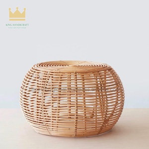 Table basse en rotin Table basse ronde de salon Table basse ronde en bois massif Table d'angle du Vietnam - Product Image 3