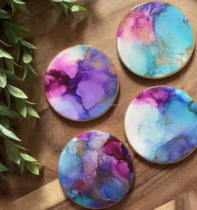 Posavasos de resina epoxi de diseño único, forma redonda, posavasos de resina para cocina y Mesa de la mejor calidad - Product Image 3