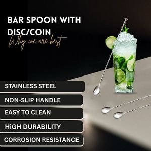 Customized Logo Prints Spiral Pattern Long Handle Stainless Steel Reusable <b>Bar</b> Spoon Easy Mixing <b>Bar</b> Restaurant Hotel Home Tools - Product Image 2