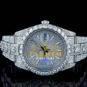 Reloj de Cuarzo Analógico de Acero Inoxidable para Hombre, Estilo Deportivo y de Negocios, con Diamantes VVS, 41 mm, 20 mm, 25 cm, Movimiento ETA, 6 mm de Grosor, con Botón de Presión - Product Image 3