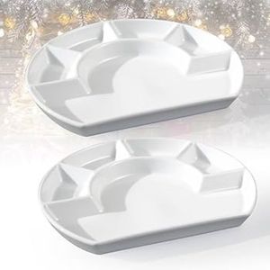 Multi Compartment <b>Plastic</b> Mess <b>Tray</b> Plates for Organized Meal Serving - Product Image 1