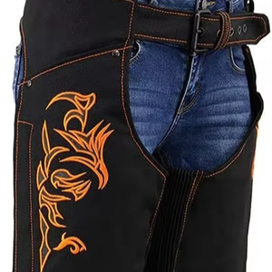 กางเกงหนังแท้สำหรับผู้หญิง ระบายอากาศได้ดี เป็นมิตรกับสิ่งแวดล้อม ปรับแต่งได้ เหมาะสำหรับขี่ม้า ขี่มอเตอร์ไซค์ ชุดคาวบอย ชุดไบค์เกอร์ - Product Image 1