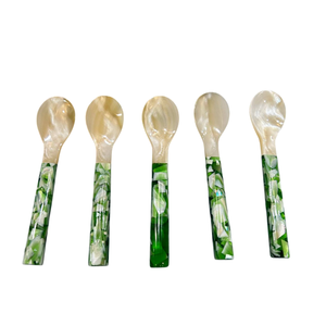 Traditional Handmade <b>MOP</b> Shell Spoon Fish Flower Long <b>Handle</b> Mirror Polish Engraveable Logo Gourmet Spoon Set Storage - Product Image 2