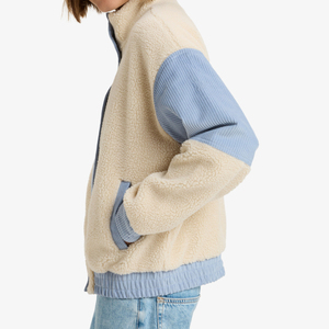 Custom New Design <b>Women</b> Wool Sherpa <b>Fleece</b> Jacket Outdoor Eco-Friendly Reversible Stand Collar - Product Image 2