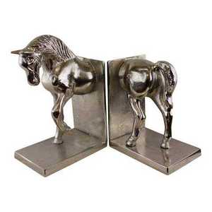 Horse Metal Bookends Decorative Book Holder for Home Office Shelf <b>Study</b> <b>Desk</b> Stylish Storage and Display From India - Product Image 1