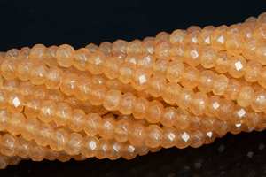 ลูกปัดหยกสีส้มธรรมชาติทรงเหลี่ยมแบบรอนเดลล์  ร้อยเป็นเส้นยาว 15 นิ้ว 7.5 นิ้ว ขายส่งจำนวนมากสำหรับทำเครื่องประดับ - Product Image 2