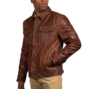 Blouson en cuir pour motard, veste de motard pour homme, vêtements de mode pour motard, cuir véritable, prix d'usine OEM ODM, fabricant - Product Image 1