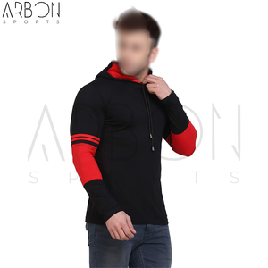 Sweat-shirts à capuche en molleton de coton uni, couleur Noir Rouge, style unique, design personnalisé, taille personnalisée, produit tendance, fournisseur de premier plan - Product Image 5