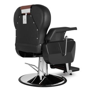 Étui en cuir PVC noir et marron avec coque d'accoudoir en ABS Repose-pieds à disque porteur de 300lb-Chaise de barbier avec caractéristiques durables - Product Image 1