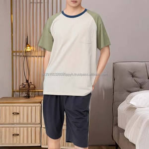 เซ็ตสั้นกีฬาสำหรับผู้ชายชุดฤดูร้อนสั้นผ้าฝ้าย100% ธรรมดา2024โพลีเอสเตอร์พิมพ์สีบล็อคตัวอักษรกับกางเกงขาสั้นออกแบบได้ตามต้องการ - Product Image 3