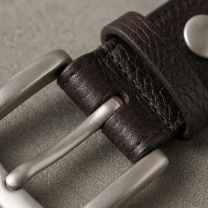 <b>Mens</b> Exlcusive Pin Buckle Leather <b>Belt</b> OEM Stud Real <b>Western</b> Leather <b>Belt</b> Custom Fashion Full Grain Leather <b>Belt</b> for <b>Men</b> - Product Image 6