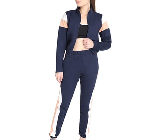 Conjunto Deportivo para Mujer con Bloques de Color, Manga Larga, Cuello Alto, Cierre Frontal, Ropa Casual de Otoño, Material de Spandex y Poliéster - Product Image 6
