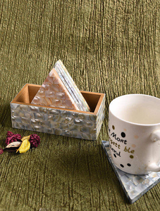 Sous-verres en pierre incrustée MOP pour support et MFD, article artisanal fabriqué en Inde pour table à manger - Product Image 4