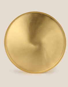 Bandeja de Servir de Latón Hecha a Mano de Primera Calidad, Elegante Bandeja Decorativa de Aluminio, Perfecta para Servir Té, Café, Bocadillos, Bebidas y Frutas - Product Image 2