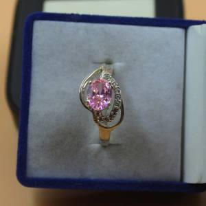 Anillo de zafiro rosa con gema de corte ovalado, plata de ley 925, anillo de compromiso, regalo de aniversario para ella, joyería. - Product Image 1