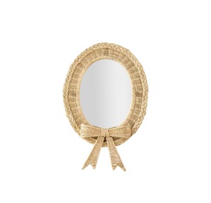Espejo Colgante Artesanal de Mimbre, Decoración de Ratán Natural para Habitación Infantil, Manualidades para Decoración de Espacios Juveniles - Product Image 1