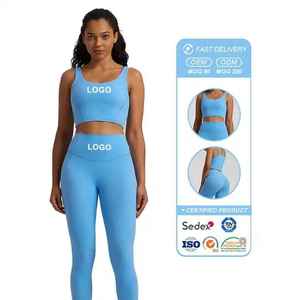 Conjunto de Yoga para Mujer: Top Deportivo de Alto Impacto con Sensación de Segunda Piel y Leggings, Conjunto de 2 Piezas para Fitness, Running y Ropa Deportiva Activa - Product Image 3