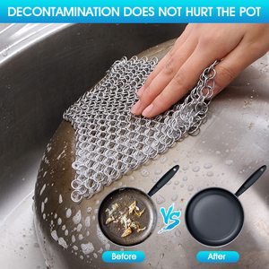 Non Scratch Stainless <strong>Steel</strong> Chainmail Scrubber 316 Grade Mesh Stainless <strong>Steel</strong> Brush for All Cookware Types and Grill Cleaning