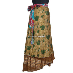 New 100 Ways to Wear Silk Sari Wrap <b>Skirts</b> Sari Silk Ethnic Wrap <b>Skirts</b> Halter Sarong Bohemian Magic Wrap Vintage Silk Sari - Product Image 2