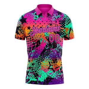 Camiseta Deportiva de Manga Corta con Sublimación de Moda, Camisas de Golf con Botones para Hombre, Camisa Polo Personalizada para Hombre - Product Image 6