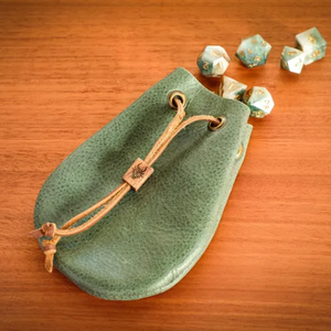 Al-Amir Handmade Personalized Leather Mini <b>Dice</b> Coin <b>Bag</b> Pouch Drawstring Organizer Fantasy Gaming Accessory Promotional Gifts - Product Image 3