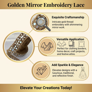 Luxury Mirror Embroidered Lace Trim Handmade <b>Gota</b> Patti Border for Saree Ethnic Kurti Dress Belt Wholesale Garment Accessory - Product Image 6
